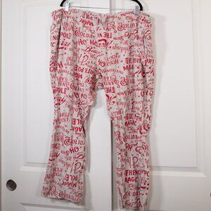 Old Navy cream and red christmas flannel pajama bottoms